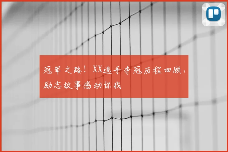 冠军之路！XX选手夺冠历程回顾，励志故事感动你我